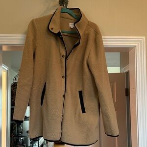 J. Crew Factory Tan Jacket with Black Trim
